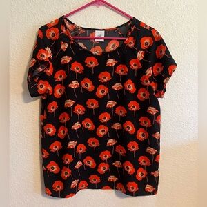 Cabi Poppy Print Top Size Small